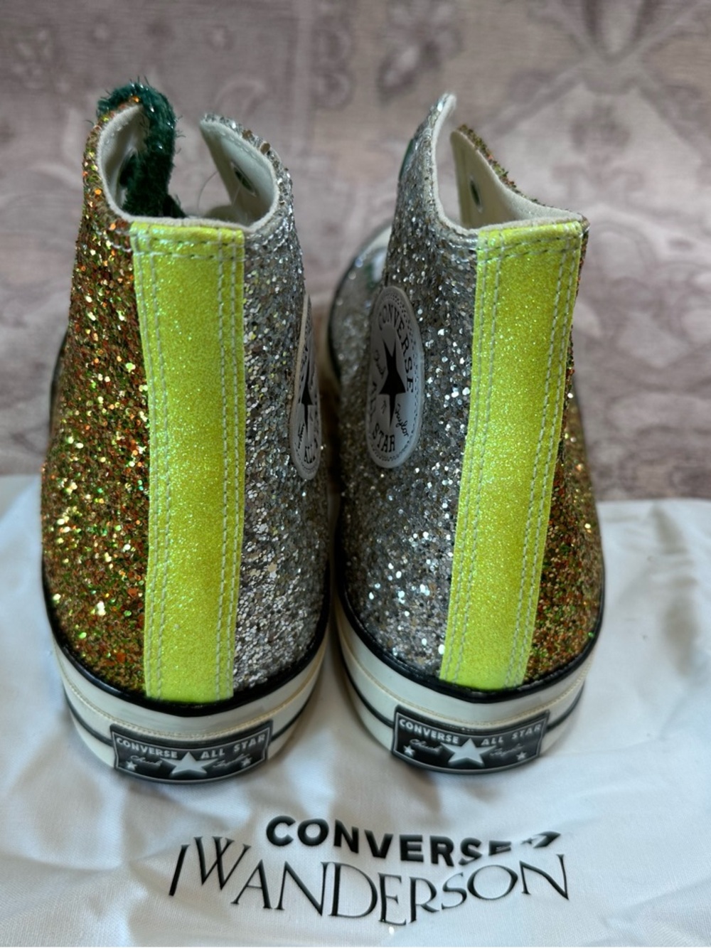 Converse Glitter High-Top Sneakers in Silver and Gold - Picture 6 of 7